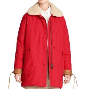 Coach Red x Blitz Shearling & Down Steamer Coat